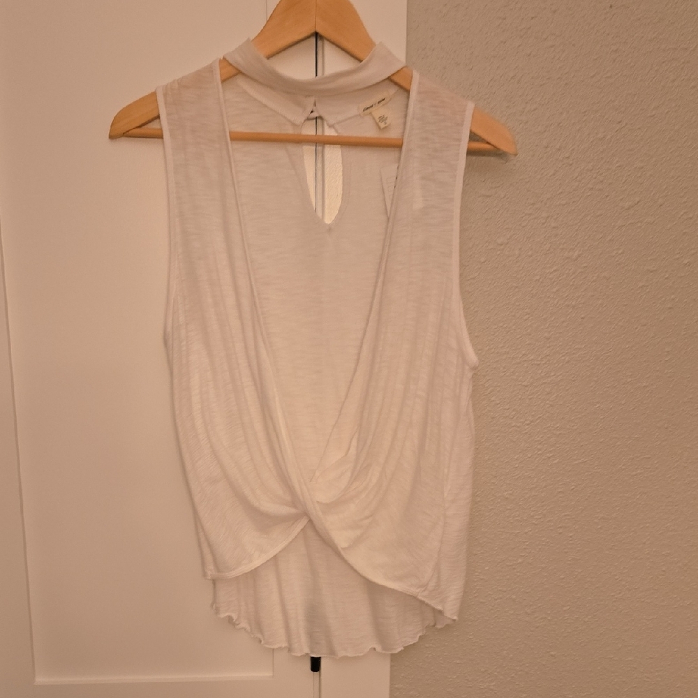 Chic Urban Outfitters White Drape Front Sleeveless Top